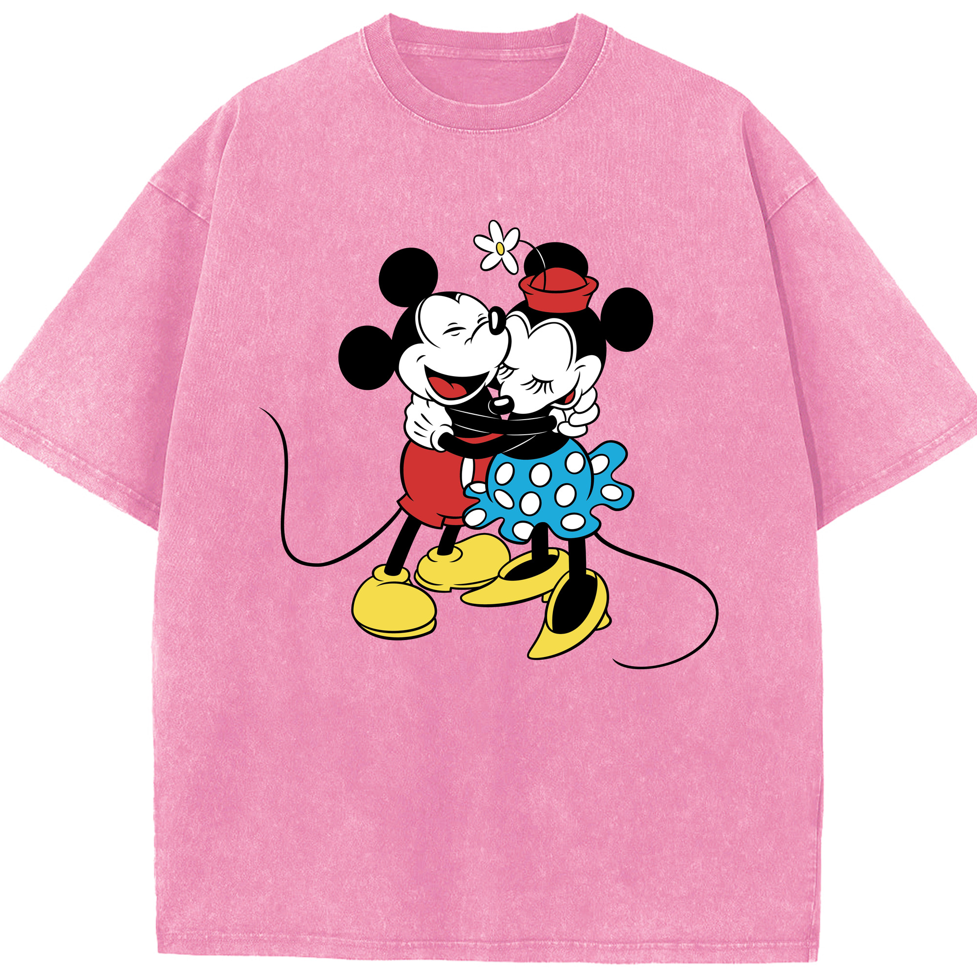 （画像用） ミッキーマウス Mickey Mouse 綿100% ヴィンテージ風 半袖Tシャツ（フロントプリント）